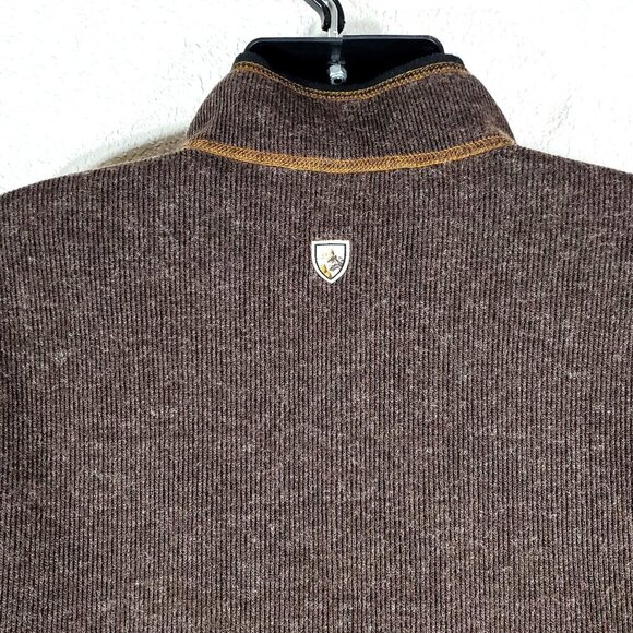 Kühl Mens XX-Large Thermokore Fleece Lined Wool Blend Sweater Brown 1/4 Zip - Picture 3 of 12